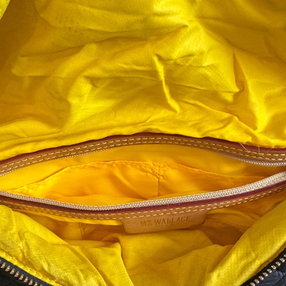 MZ Wallace Navy Quilted Crossbody Bag with Yellow Accents - Picture 11 of 12